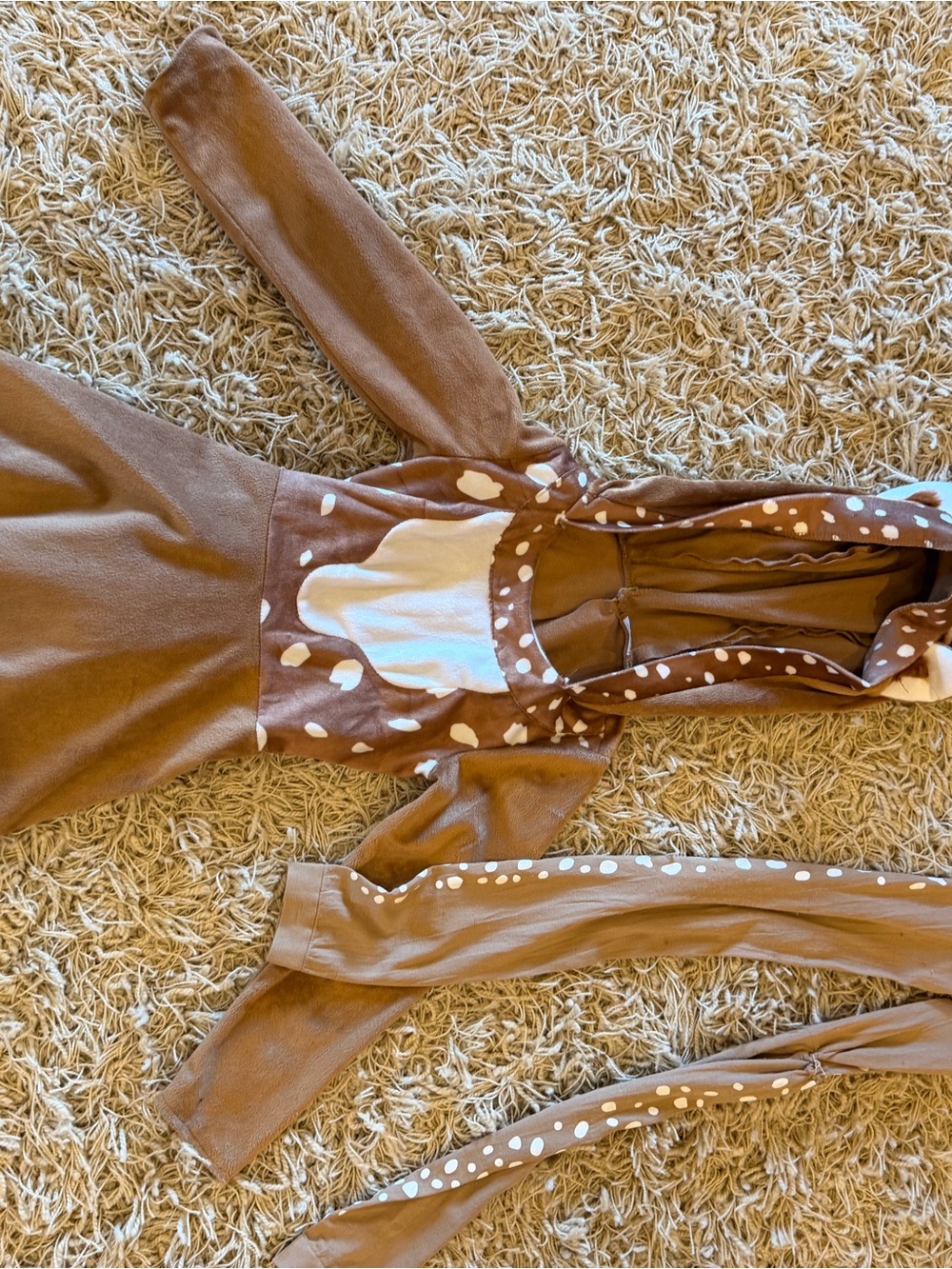 Spirit Brown and White Fawn Onesie Costume with Hood